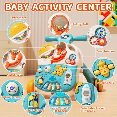 3in1 Baby Musical Walker & Activity Table - Blue
